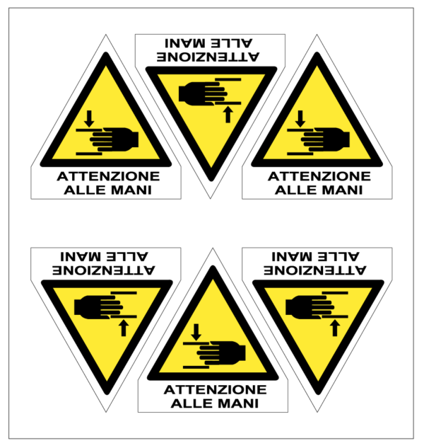 Cartello Sicurezza - Attenzione alle mani - Sagome piccole